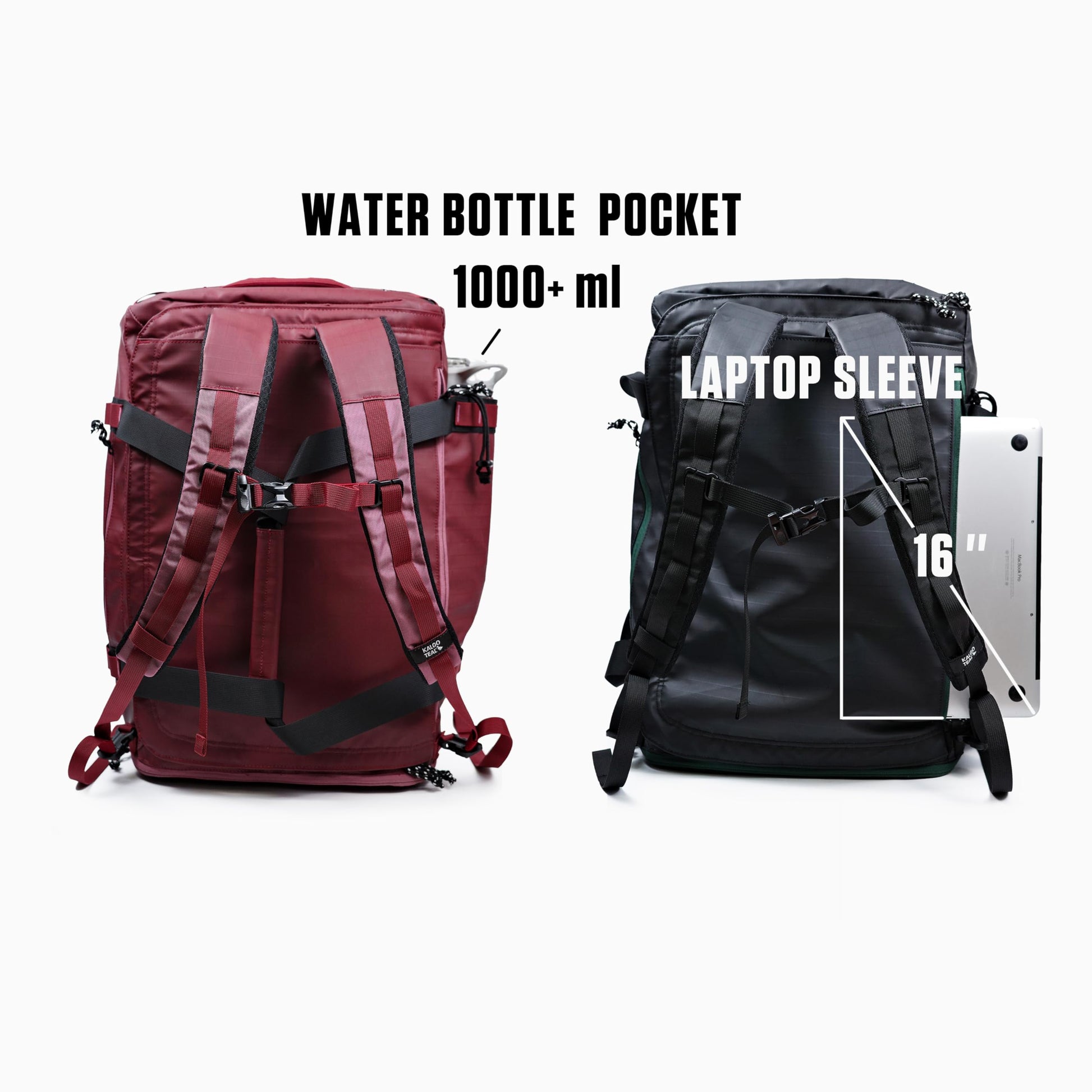 KalgoTeal Utility Duffle Bag 40L, Convertible Backpack for Travel, Gym & Commute, Water Repellent