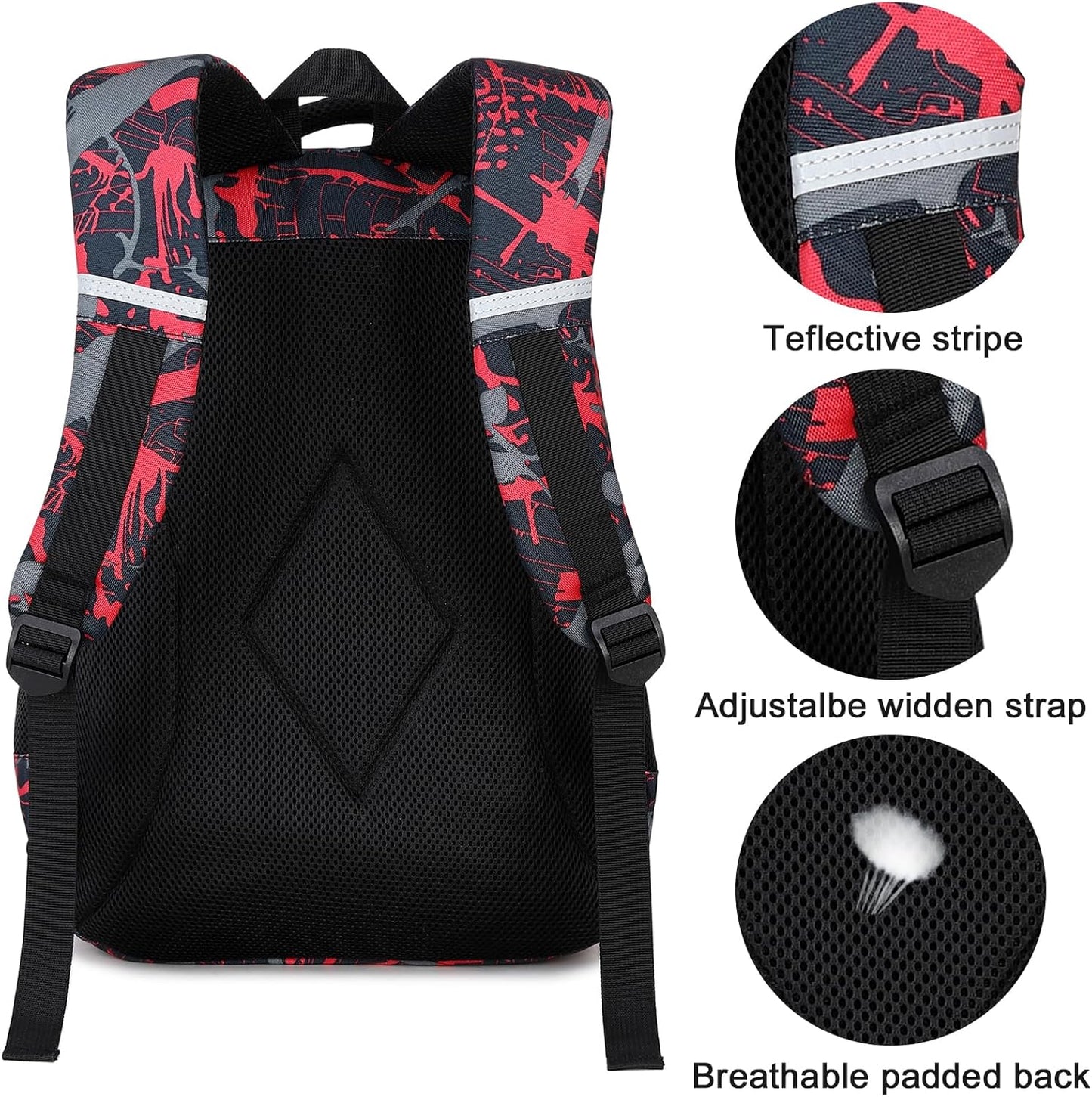 LEDAOU School Backpack for Boys Girls Kids Bookbag Elementary Primary Middle School Bag Travel Back Pack for Ages 6-14