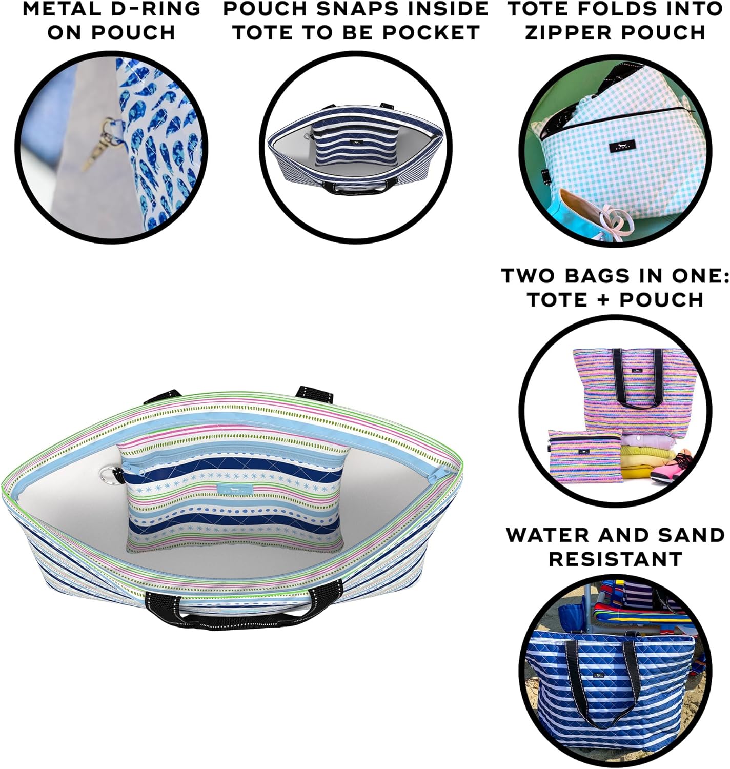 SCOUT Plus 1 Foldable Travel Bag, 2 Bags in 1, Tote Folds into Zipper Pouch