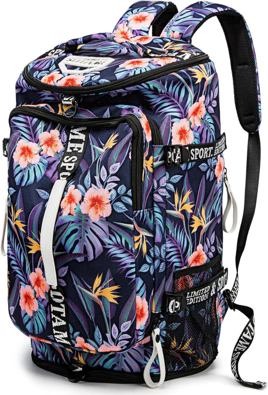 Gym Duffle Bag Backpack with Shoe Compartment,4 ways Travel Backpack for Women and Men,Multi-Functional Weekender bag with Waterproof Layer&Laptop Compartment for Fitness, Travel,Camping