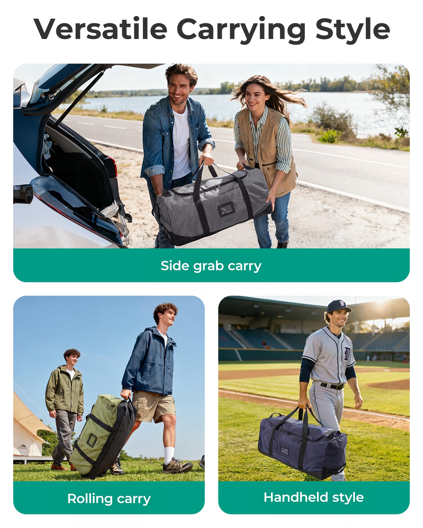BAGSMART 83L Foldable Travel Bag, Large Duffle Bag Luggage for Travel
