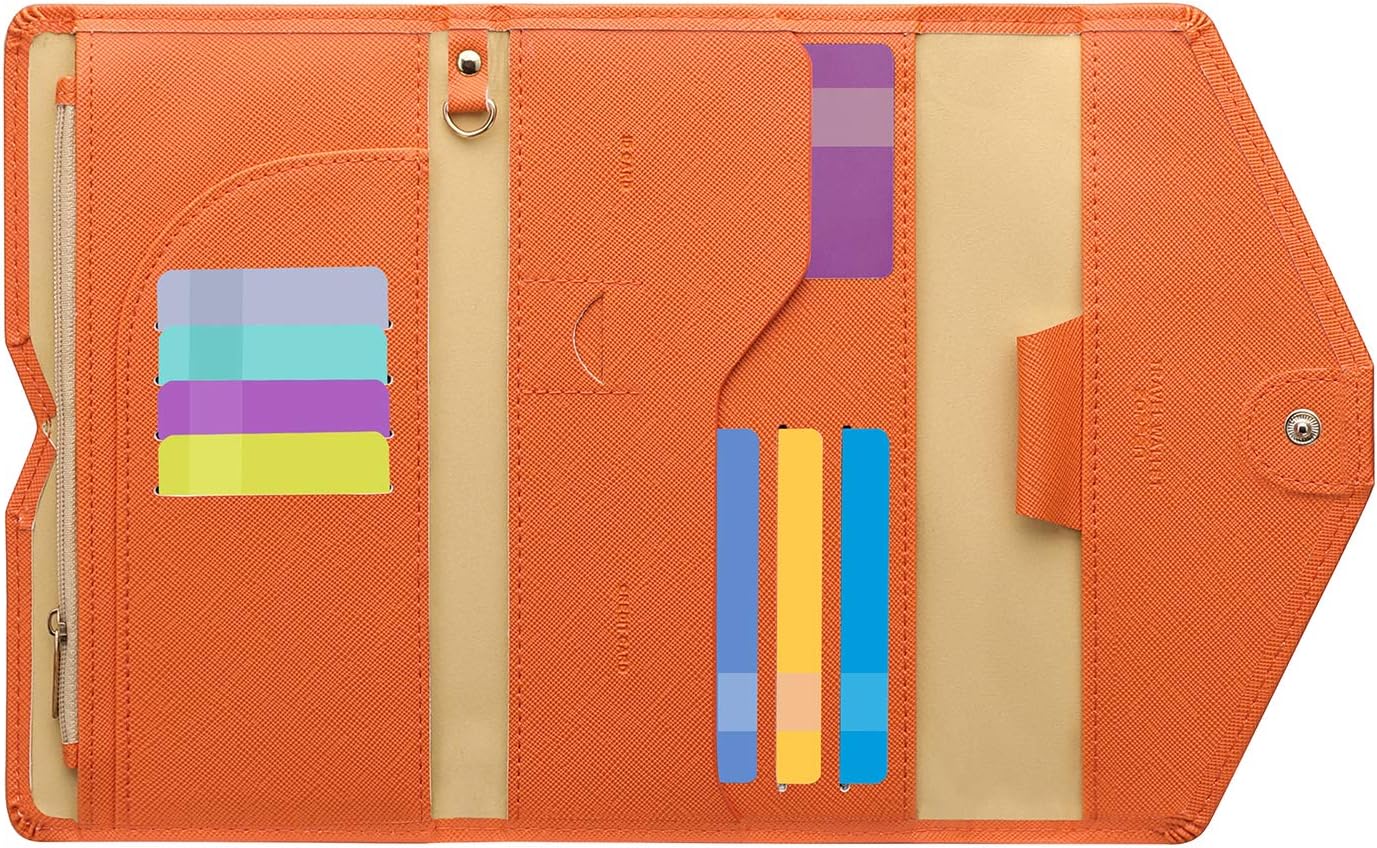 ZOPPEN Mulit-purpose Rfid Blocking Passport Holder Travel Wallet (Ver.4) Passport and Vaccine Card Holder ComboTri-fold Document Organizer Travel Essentials