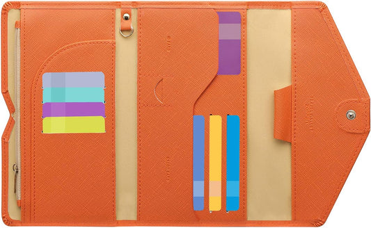 ZOPPEN Mulit-purpose Rfid Blocking Passport Holder Travel Wallet (Ver.4) Passport and Vaccine Card Holder ComboTri-fold Document Organizer Travel Essentials