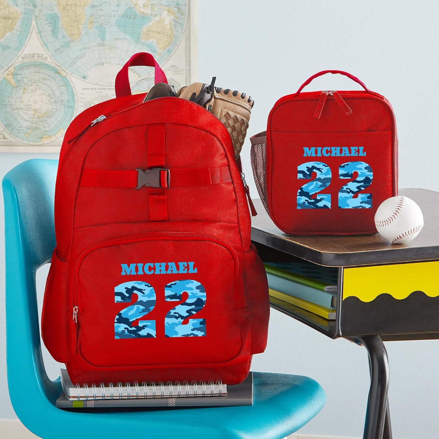 Let's Make Memories Kids Backpack for School - Personalized Back to School Supplies - Bookbag - Red - Red Camo