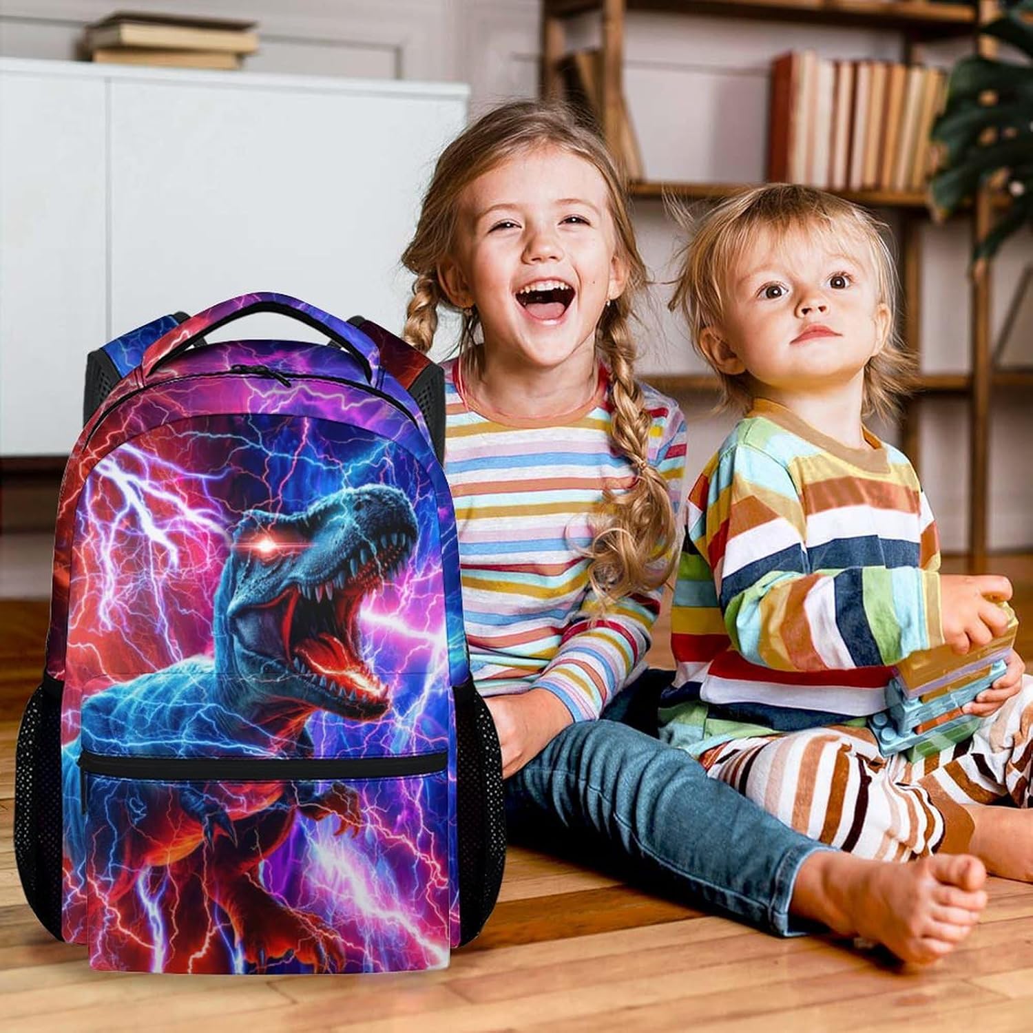 Backpack for Boys - 17 Inch Dinosaur Backpacks for Kids 3-5 - Cool Large Capacity Toddler Bookbag
