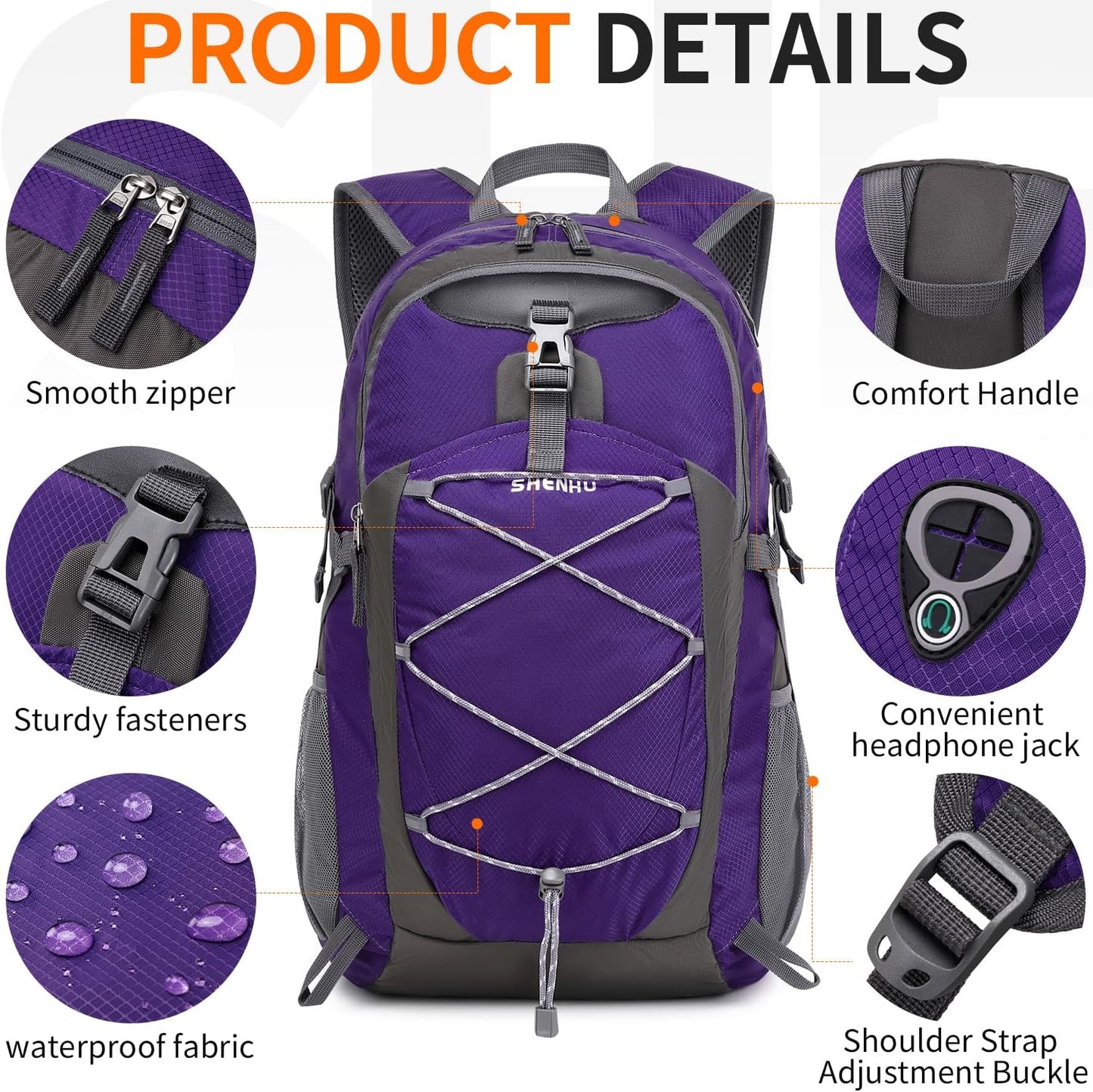 40L Hiking Backpack Lightweight Daypack Waterproof Travel Camping Backpack for Men Women Sport