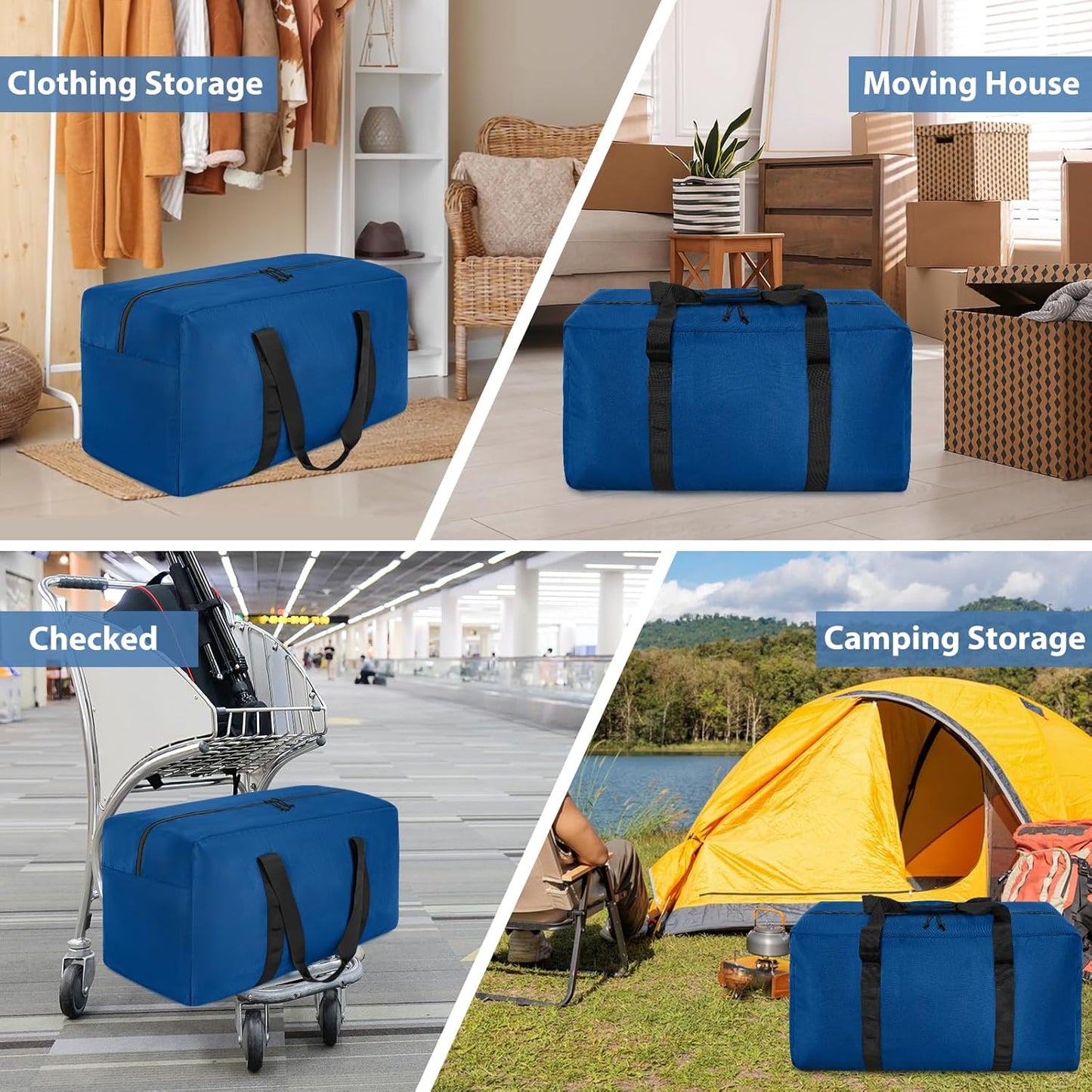 Extra Large Travel Duffle Bag, 120L Gear Bag for Men and Women, Storage Bag Ideal for Overnight Camping and Weekend Getaways
