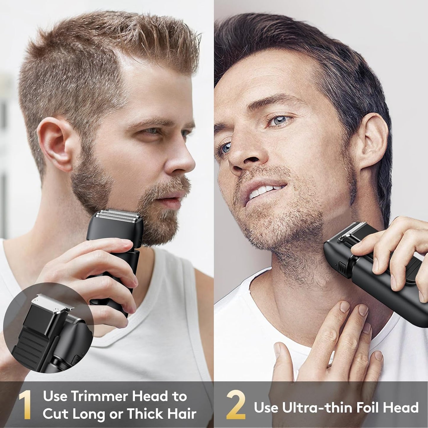 Brightup Electric Foil Shavers for Men - Smooth & Close Electric Razor for Men with Pop Up Trimmer