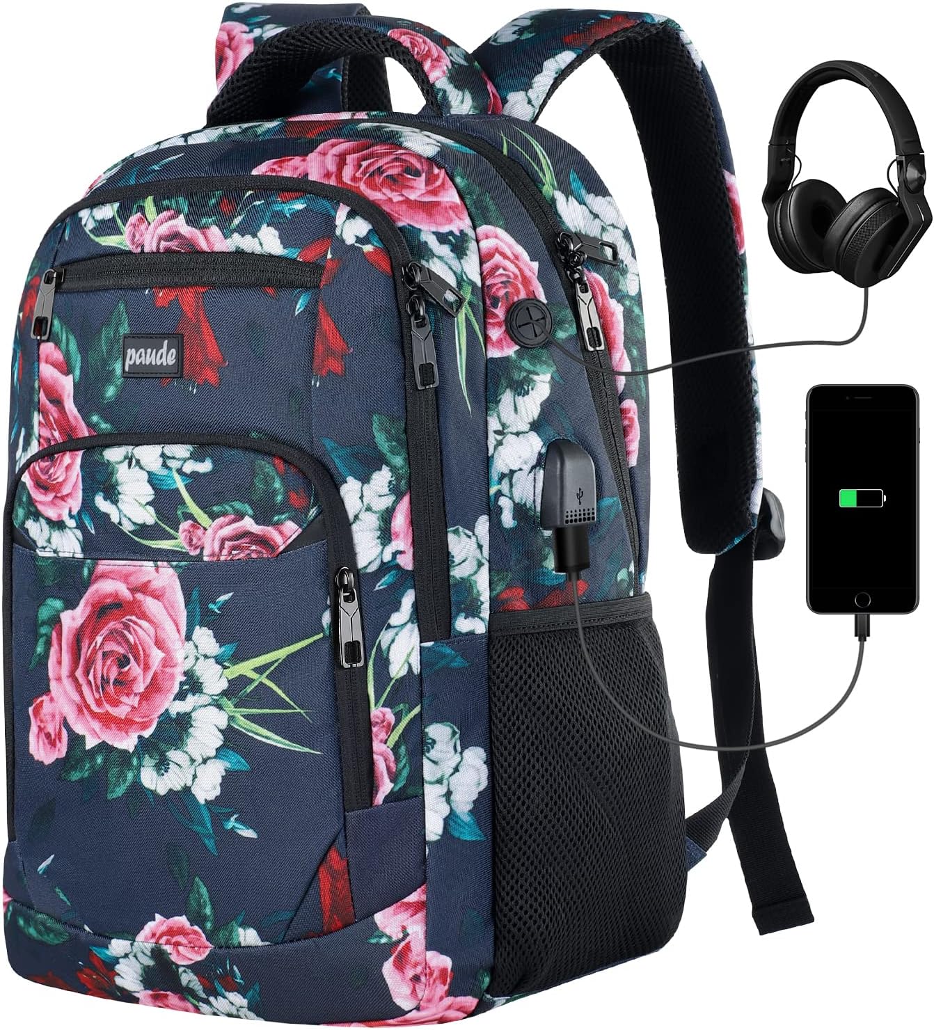 Paude Backpack for Women and Teen Girls,College Backpack Travel Laptop Bookbag for City Trip Office