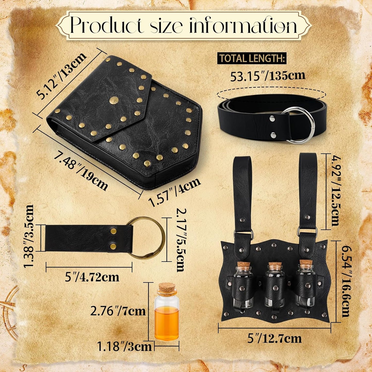Medieval Belt Pouch Renaissance Belt Leather Waist Bag For Pirate Steampunk Costumes Ren Faire Cosplay LARP Fanny Pack Accessories Chirstmas Gifts