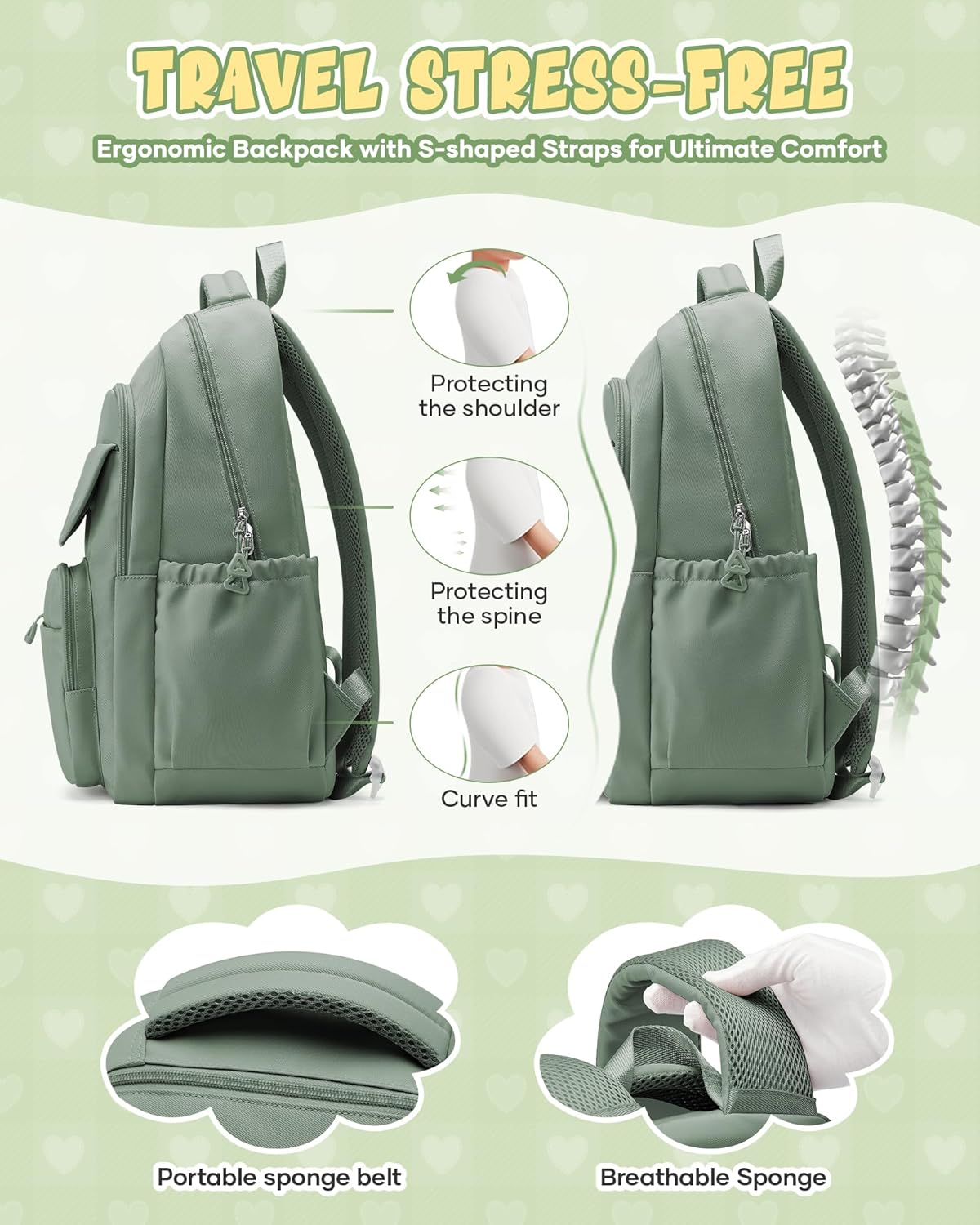 School Backpack for Women Men Cute Backpack for College Students Lightweight High School bag for