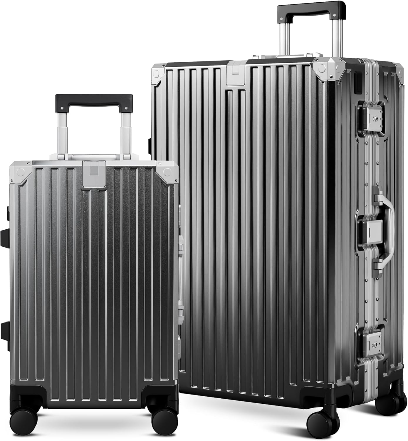 ALPHA CAMP 2 Piece Luggage Sets With Dual Layer Aluminum Frame, TSA Locks, 3-Layer PC 20" Carry-on