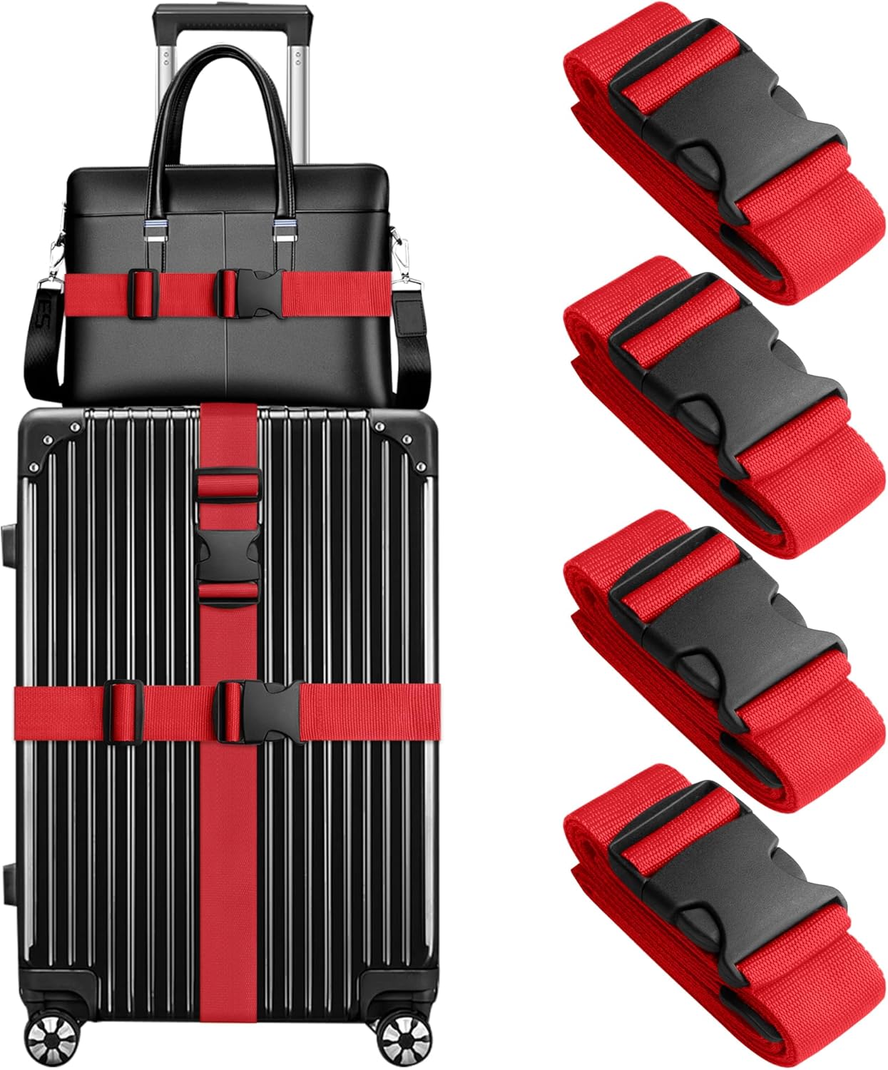 WVM 4 Pack Luggage Straps 79"