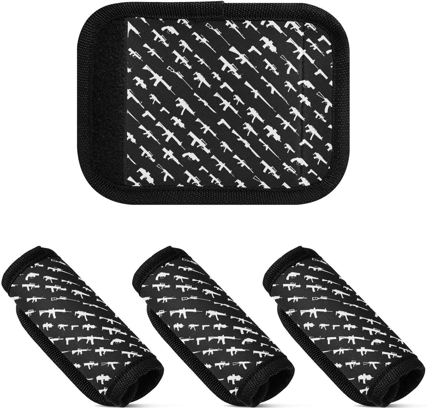 Funny Gun 2 Pack Luggage Handle Wrap for Suitcase Luggage Identifier Travel Tags Handle Protection Sleeve Cover