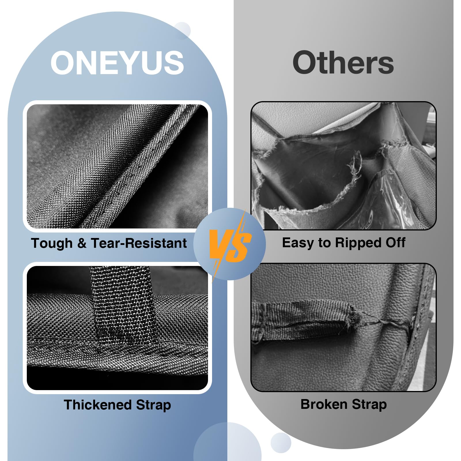 Oneyus Car Backseat Organizer with Table Tray(2-Pack) 9 Storage Pockets Backseat Car Organizer and