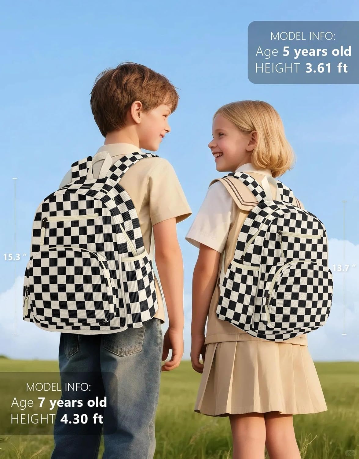 Corduroy Toddler Backpack for Boys 2-5, Cute Kids Backpacks Boys - Preschool Kindergarten Backpack 13.7" H Fit Folder