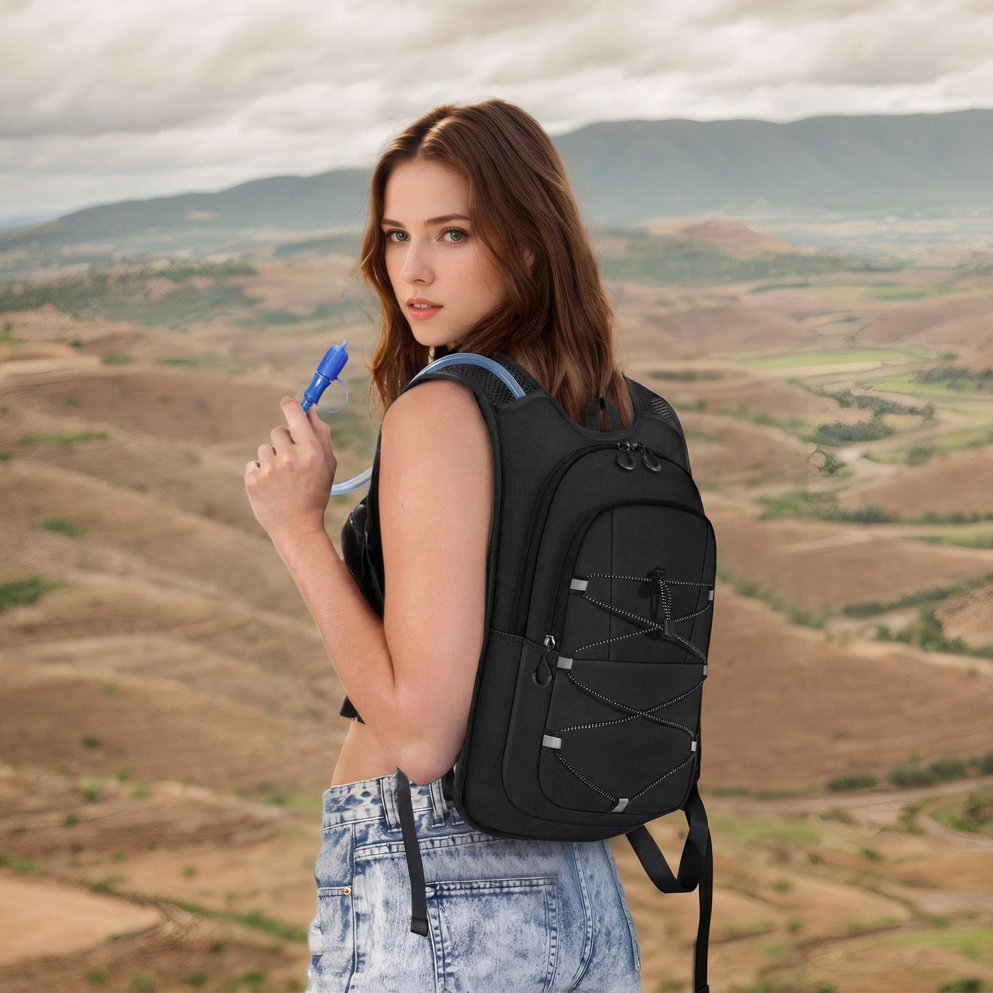 MIYCOO Hiking Backpack with 2L Water Bladder,Hydration Backpack for Running