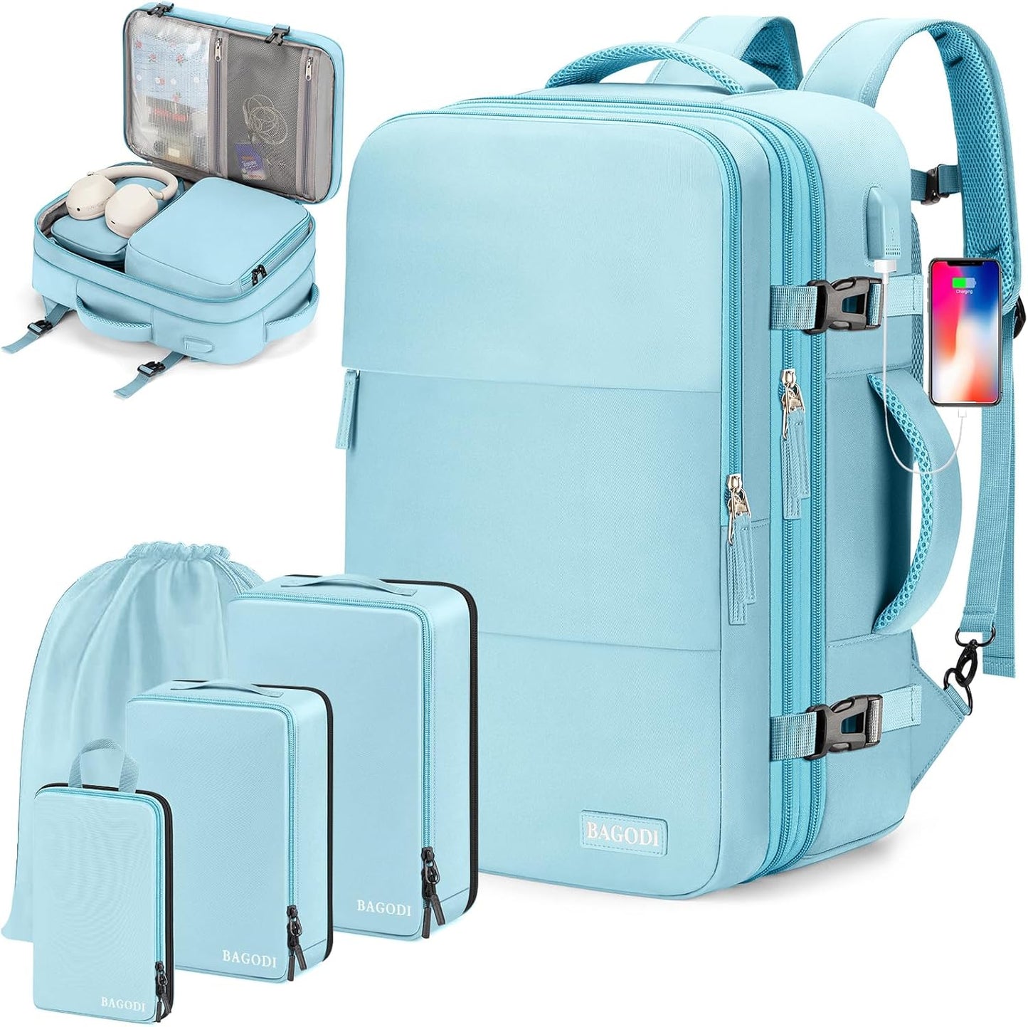 Carry On Backpack, 42L Flight Approved Travel Backpack for Men Women,Airline Approved Gym Backpack Waterproof Business Laptop Daypack Laptop Backpack,Casual Daypack for Business Weekend Hiking