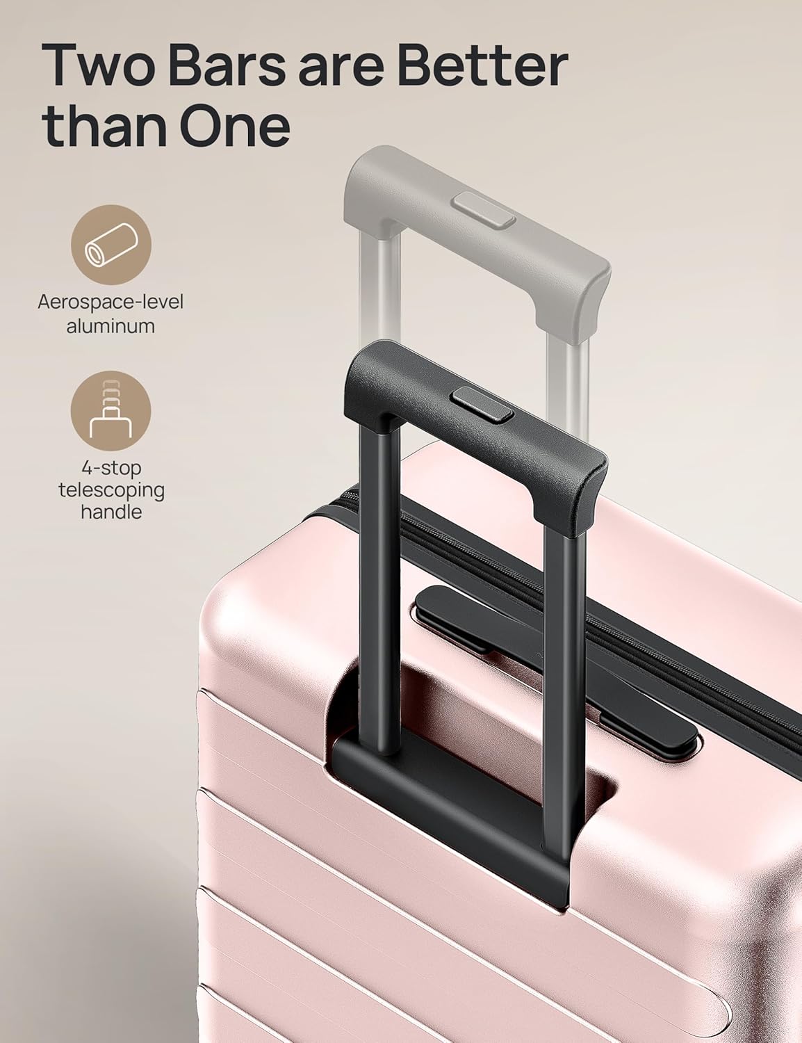 NINETYGO Luggage Sets 2 Piece, Carry On Luggage Airline Approved, Large Checked Luggage with Smooth
