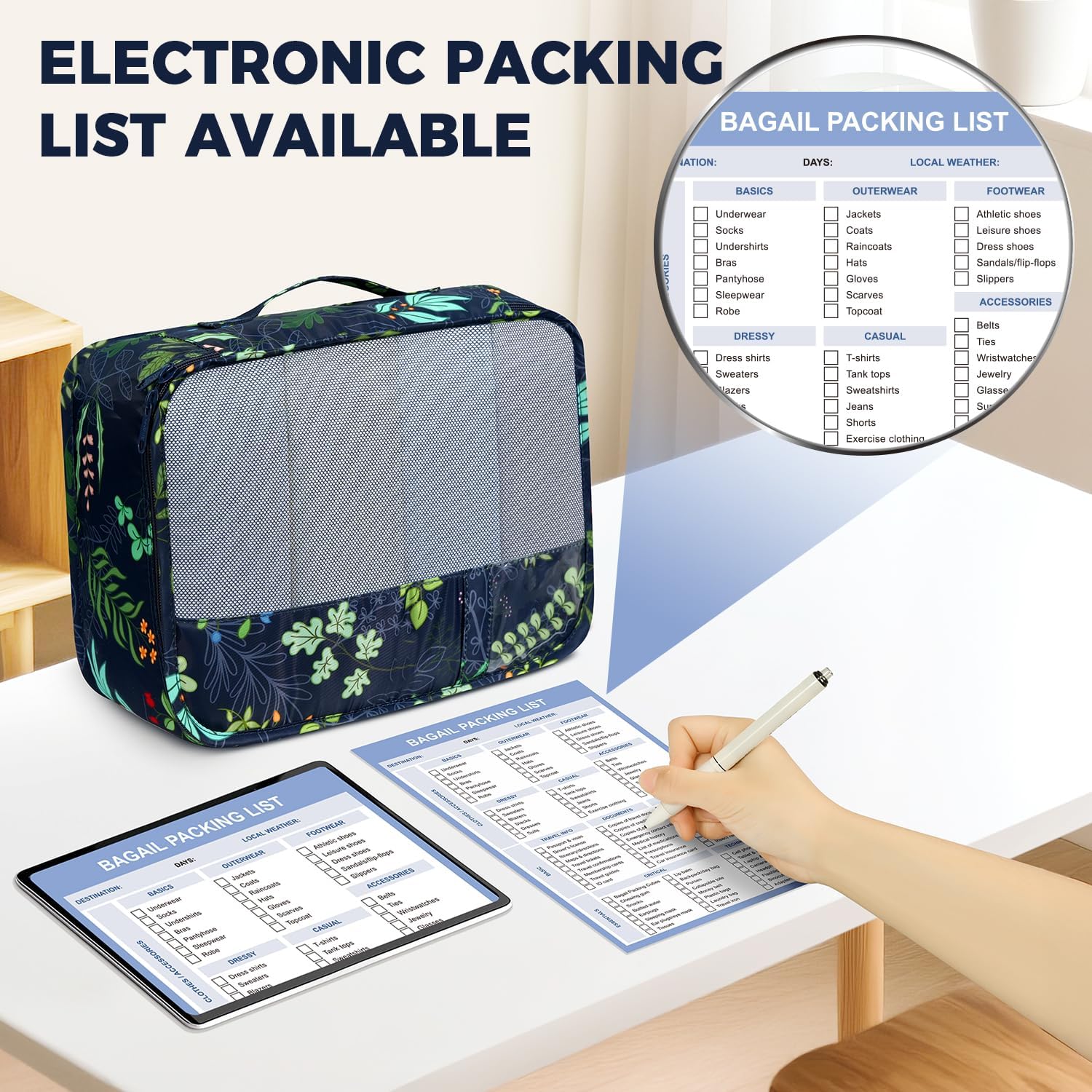 BAGAIL 9 Set Packing Cubes Luggage Packing Organizers for Travel Accessories