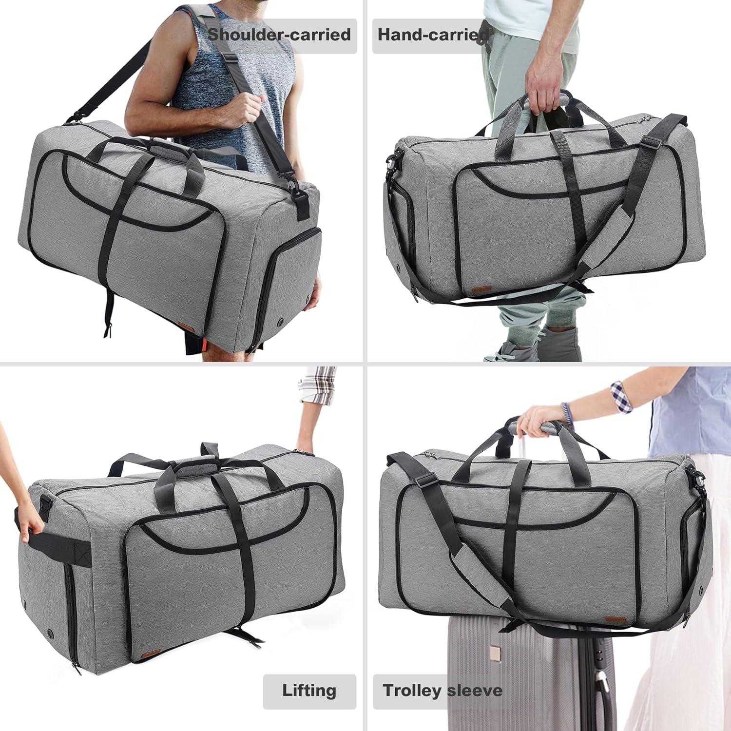 80L Duffle Bag for Travel, Large Foldable Waterproof Travel Duffel Bags Weekender Overnight Bag for