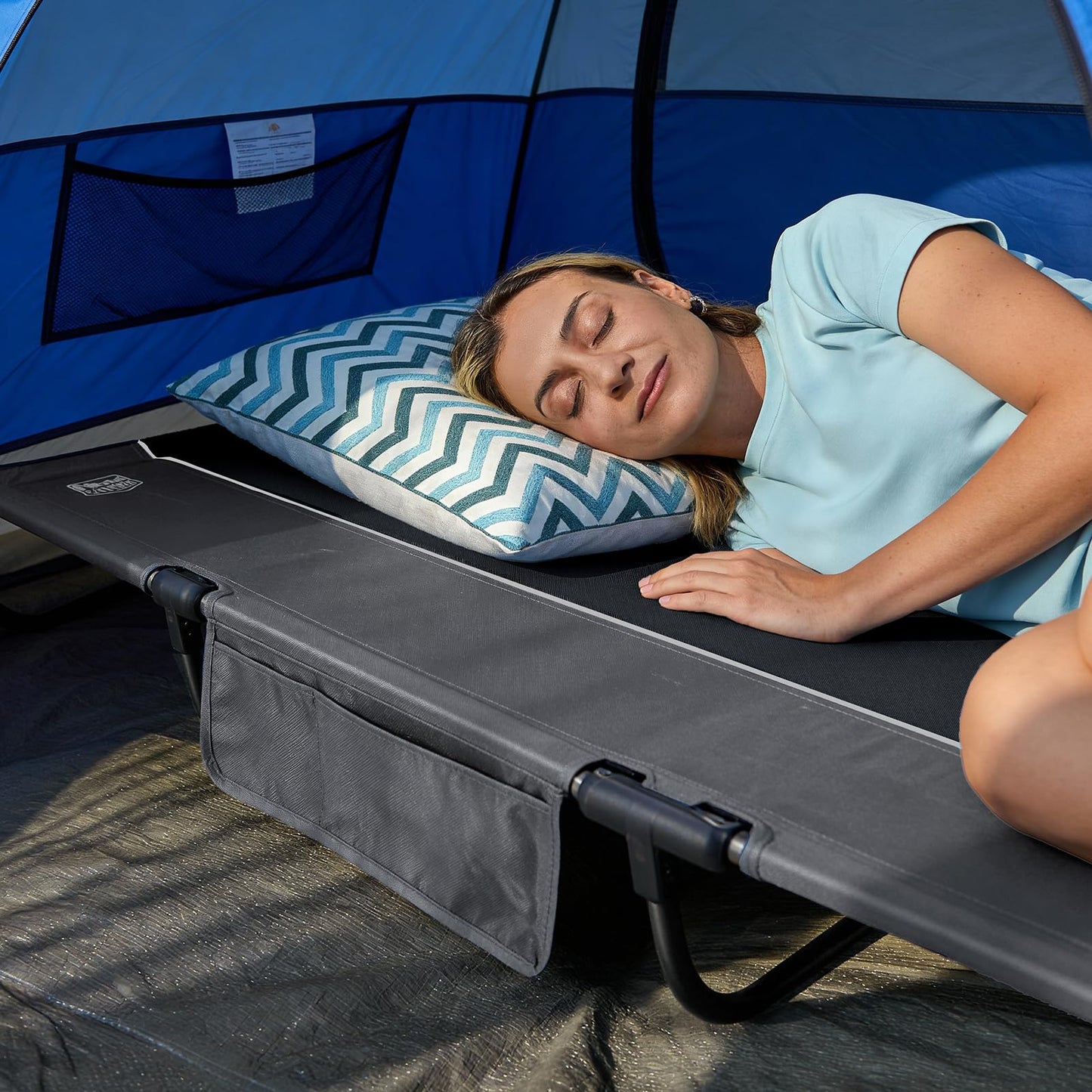 TIMBER RIDGE 20-Second Quick Set-Up Camping Cot, Aluminum Folding Cot