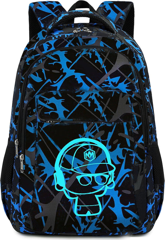 LEDAOU School Backpack for Boys Girls Kids Bookbag Elementary Primary Middle School Bag Travel Back Pack for Ages 6-14