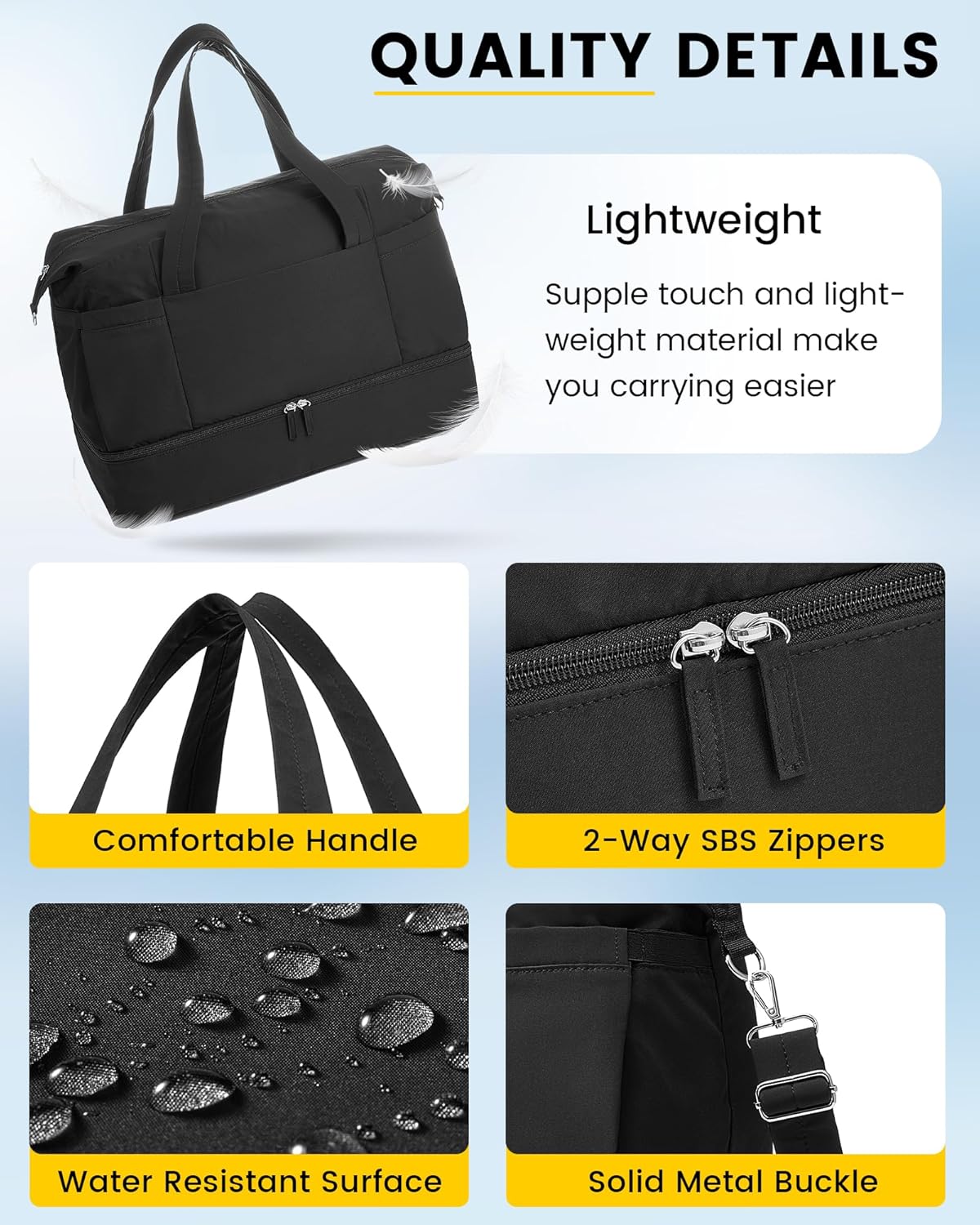 Vorspack Duffle Bag for Travel - 40L Gym Bag for Women Men Personal Item Travel Bag with Shoe