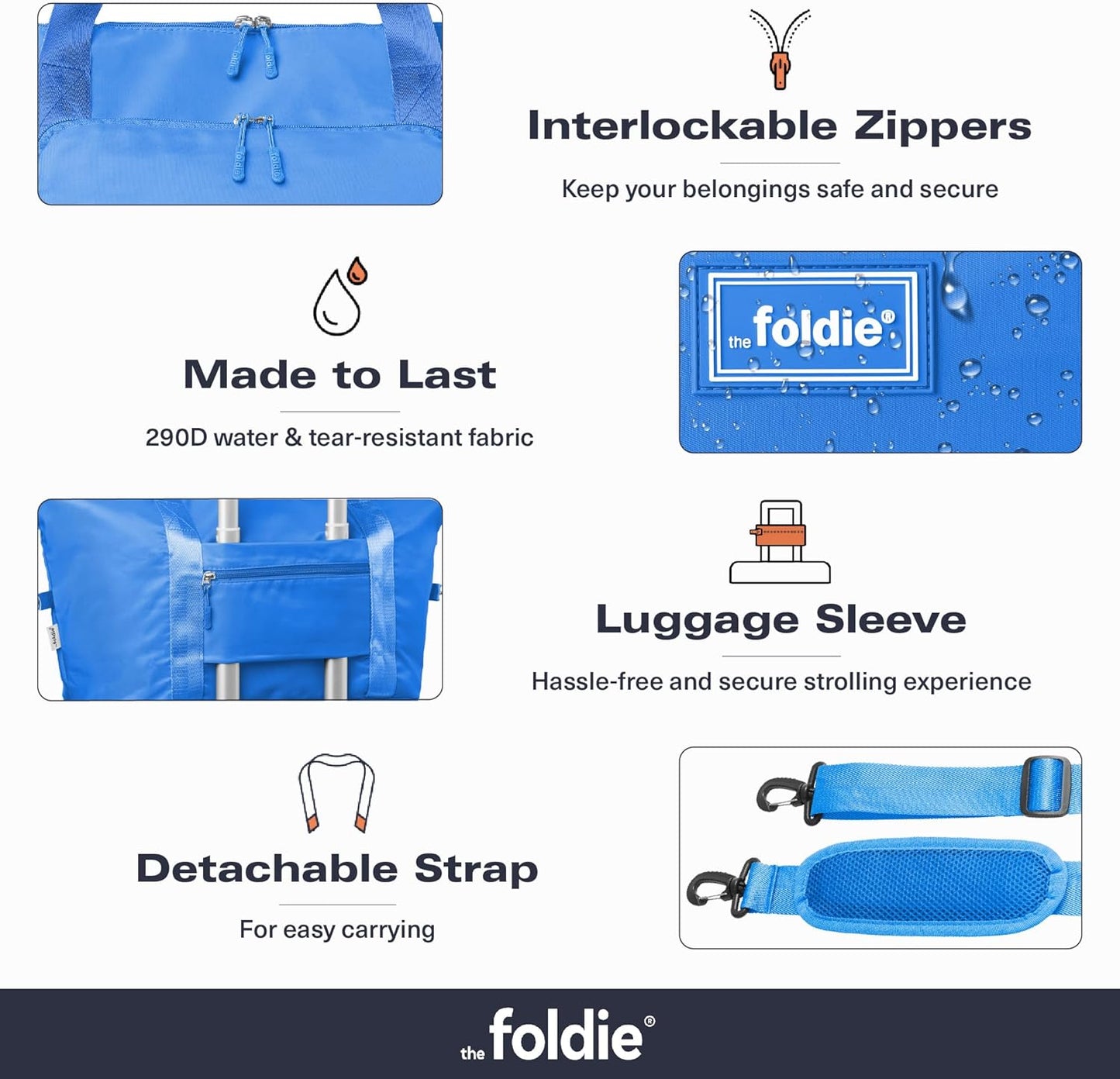 The Foldie Foldable Travel Bag for Women - 40L Weekender Bag with Multiple Pockets - Carry On