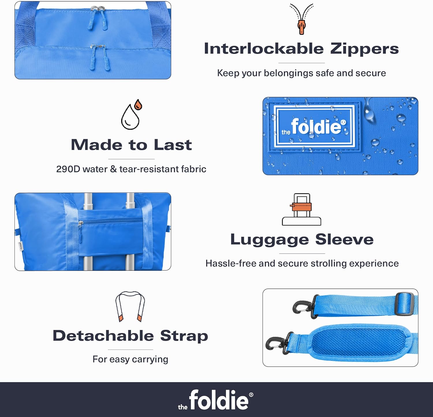 The Foldie Foldable Travel Bag for Women - 40L Weekender Bag with Multiple Pockets - Carry On