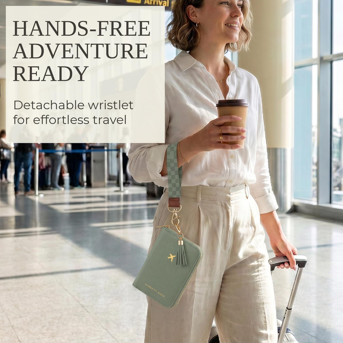 Beautiful Passport Holder And Travel Wallet with Wristlet Strap