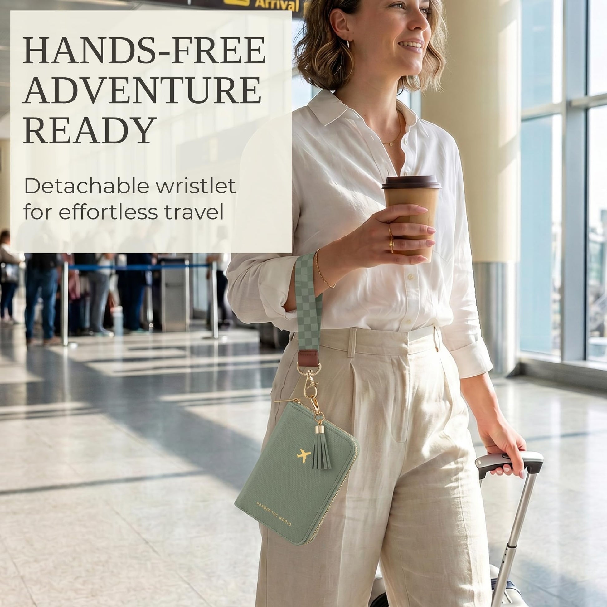 Beautiful Passport Holder And Travel Wallet with Wristlet Strap