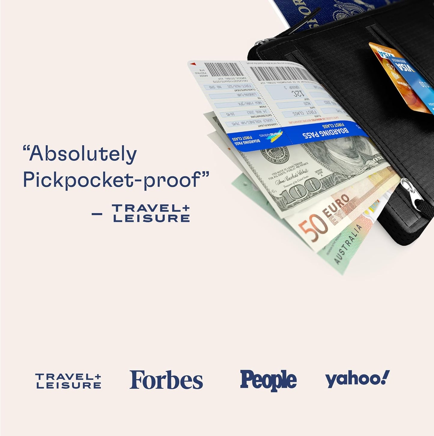 Shacke Hidden Travel Belt Wallet w/RFID Blocker