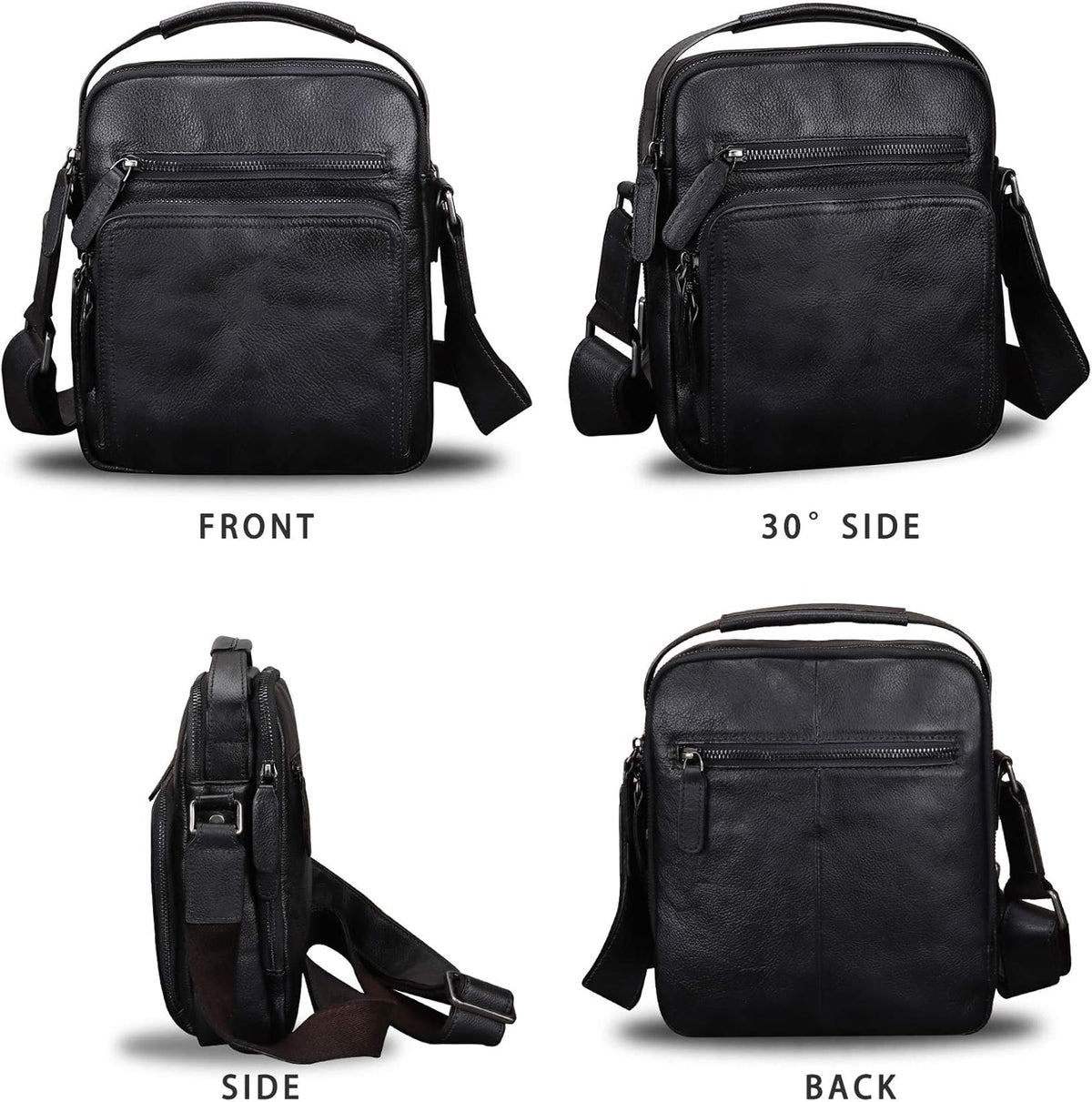 Genuine Leather Purse and Shoulder Bag for Men Vintage Real Leather Messenger Bag Handbag Crossbody