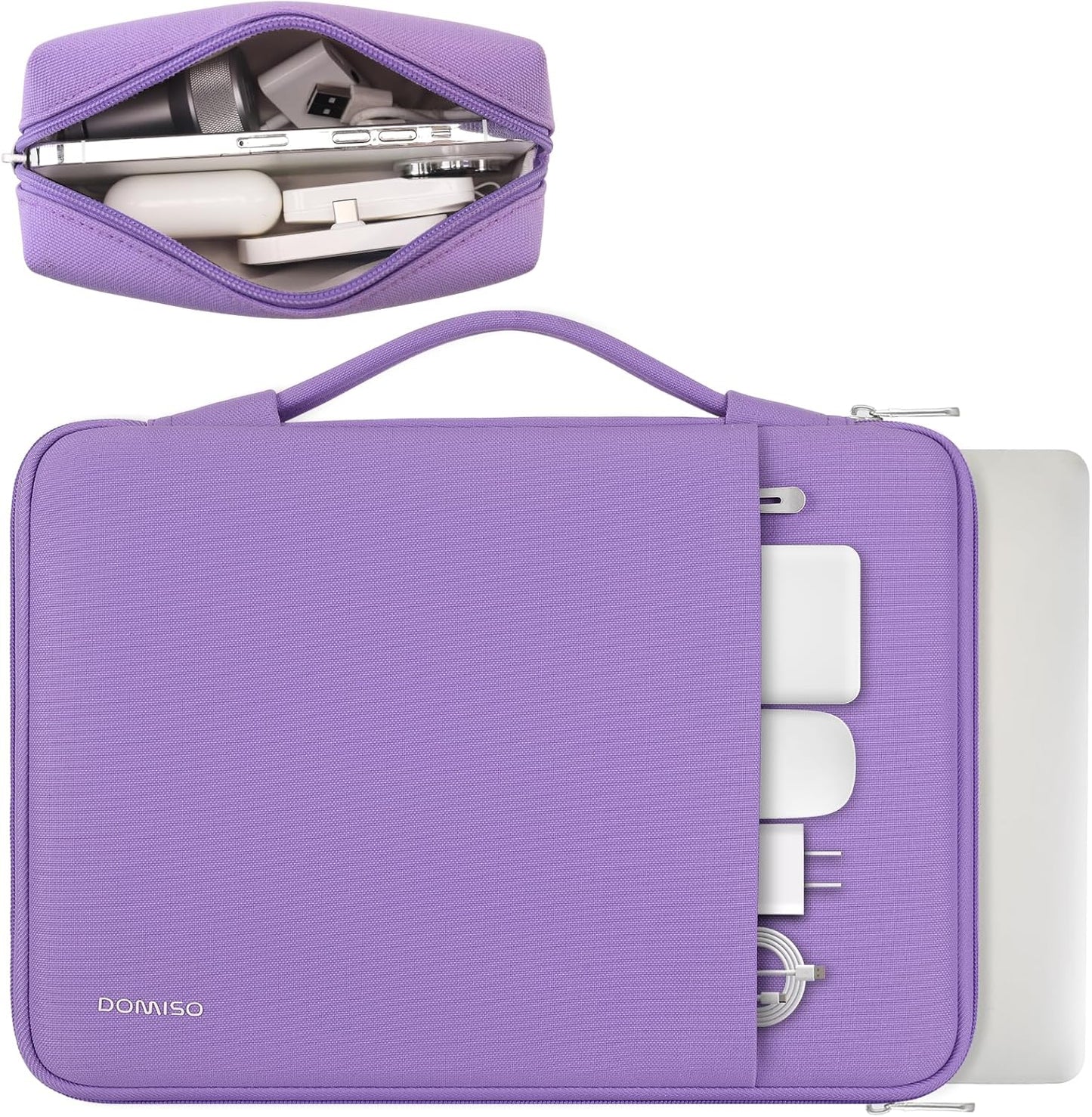 DOMISO 17.3 inch Laptop Sleeve Case Water Resistant Shockproof Protective Computer Bag for 17.3" Notebook/HP Pavilion Envy 17/IdeaPadm/MSI/LG Gra with Accesory Bag,Purple