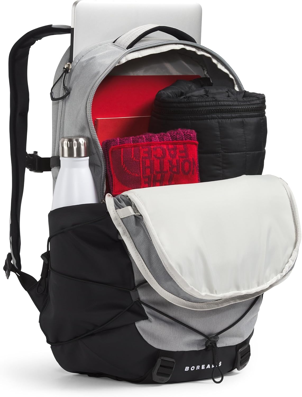 The North Face Borealis Commuter Laptop Backpack | Water Repellent Finish, 16" Laptop Sleeve, Large Main Compartment for Everyday Carry, Meld Grey Dark Heather/TNF Black-NPF, One Size