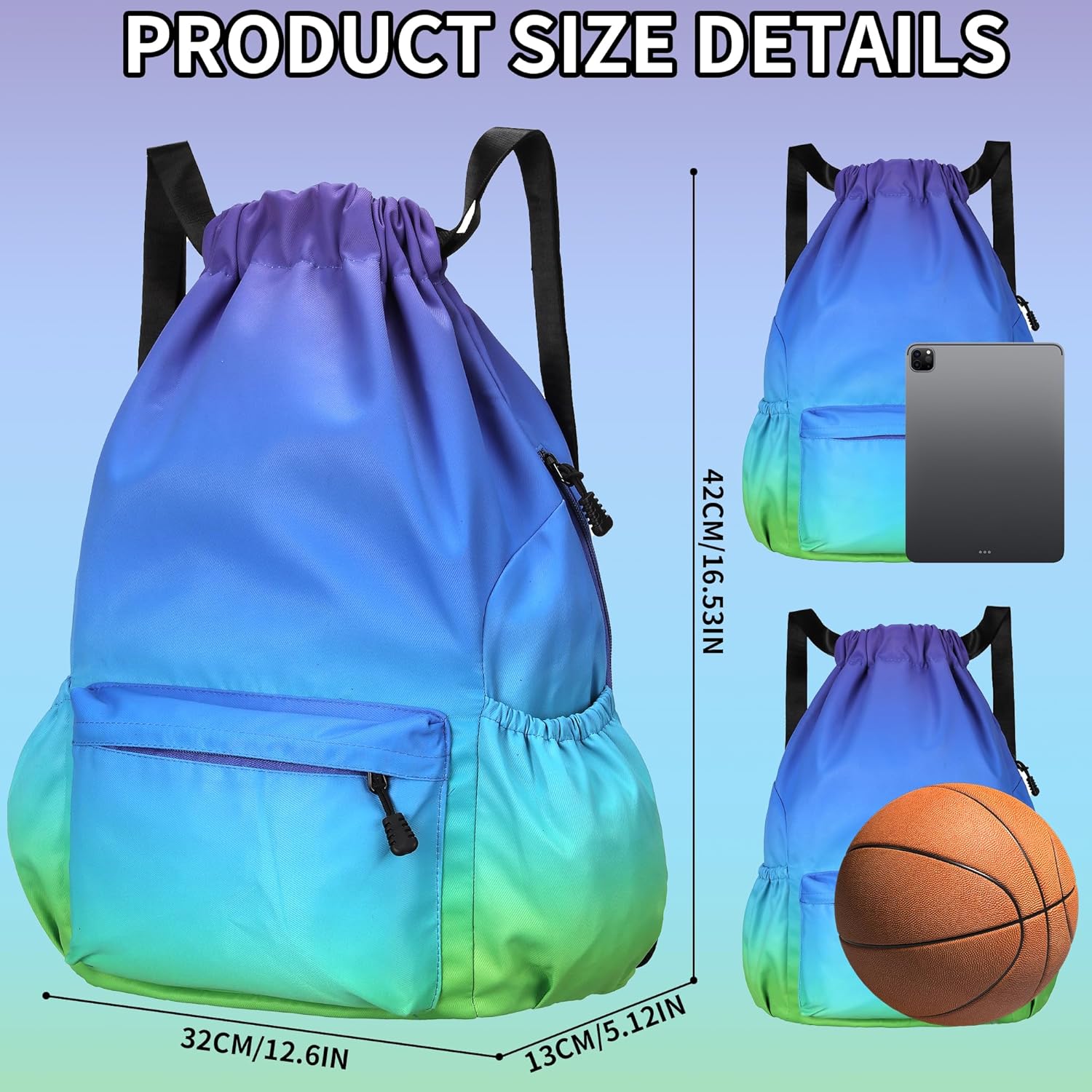 Drawstring Backpack for Women Drawstring Gym Bag Water Resistant Small Cinch Sack Pull String