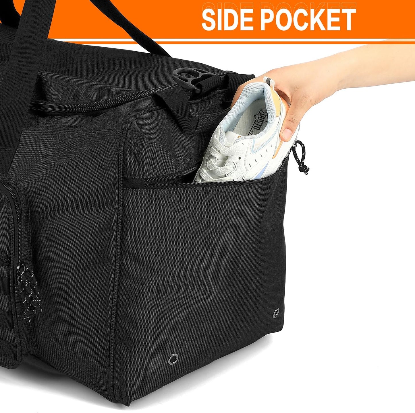 120L Extra Large Gym Duffle Bag for Men Women with Shoes Compartment Heavy Duty Tactical Sports Duffel Bag Big Football Baseball Basketball Soccer Hockey Team Equipment Bag, Black