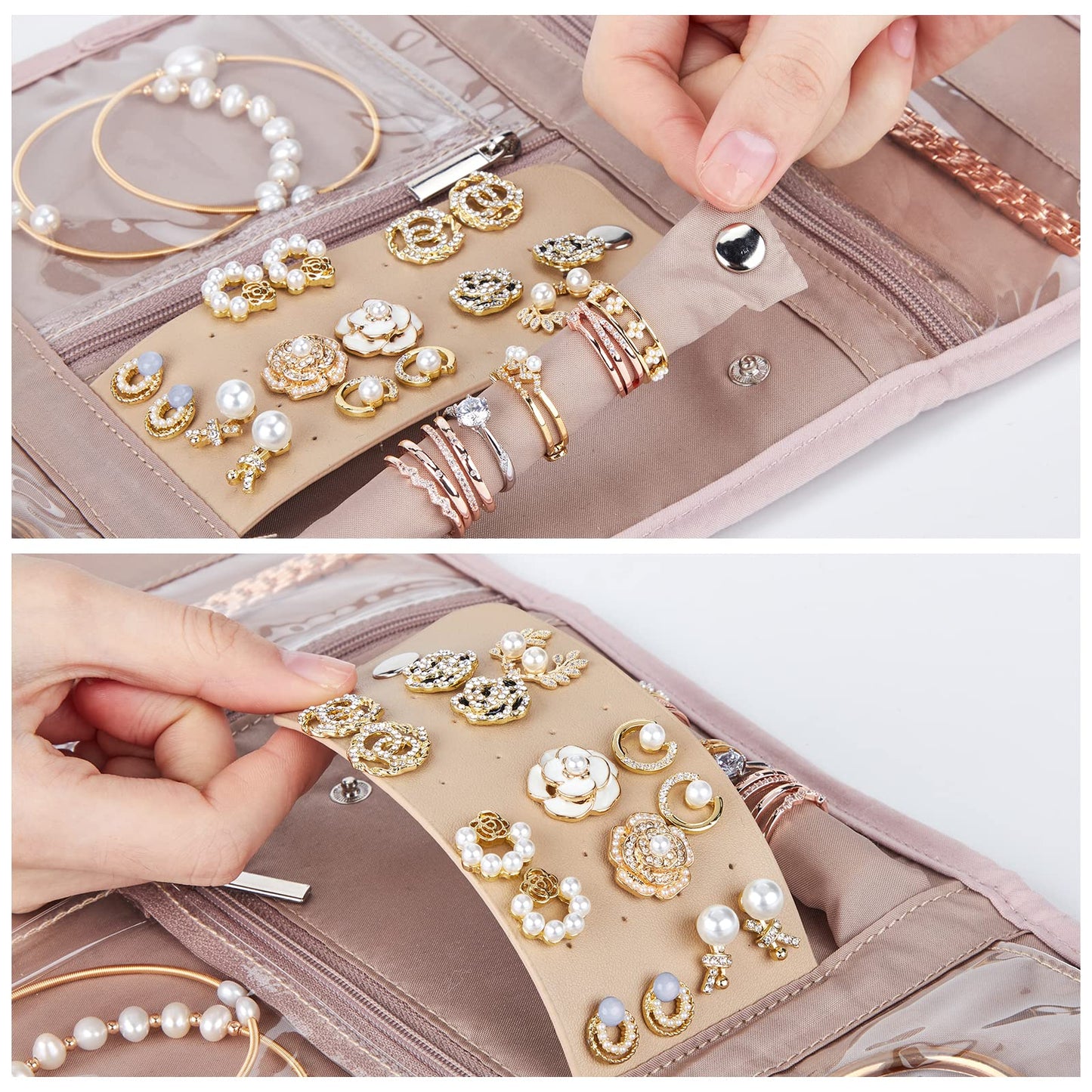 BELALIFE Travel Jewelry Case, Jewelry Organizer Roll for Accessories