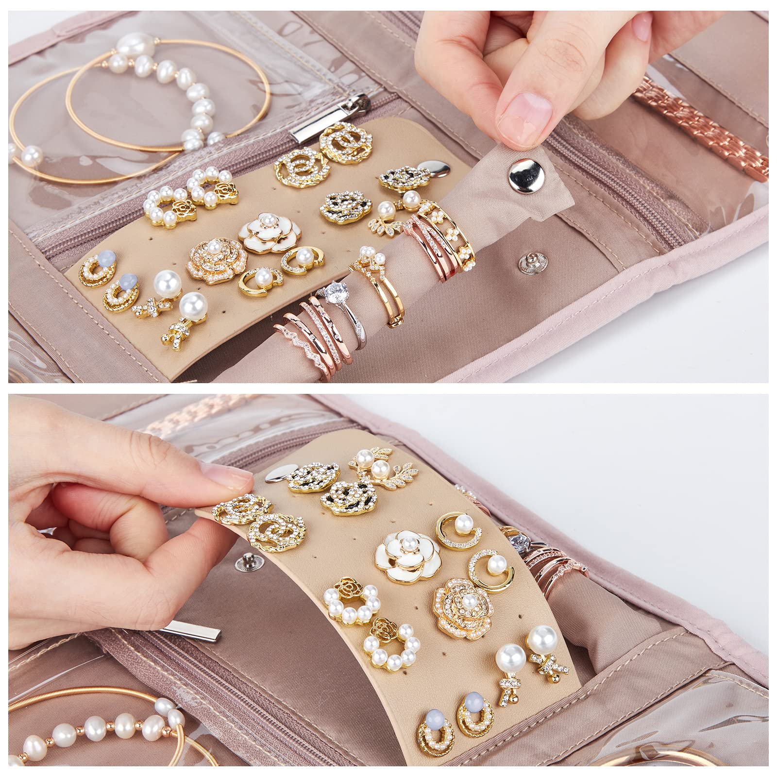 BELALIFE Travel Jewelry Case, Jewelry Organizer Roll for Accessories