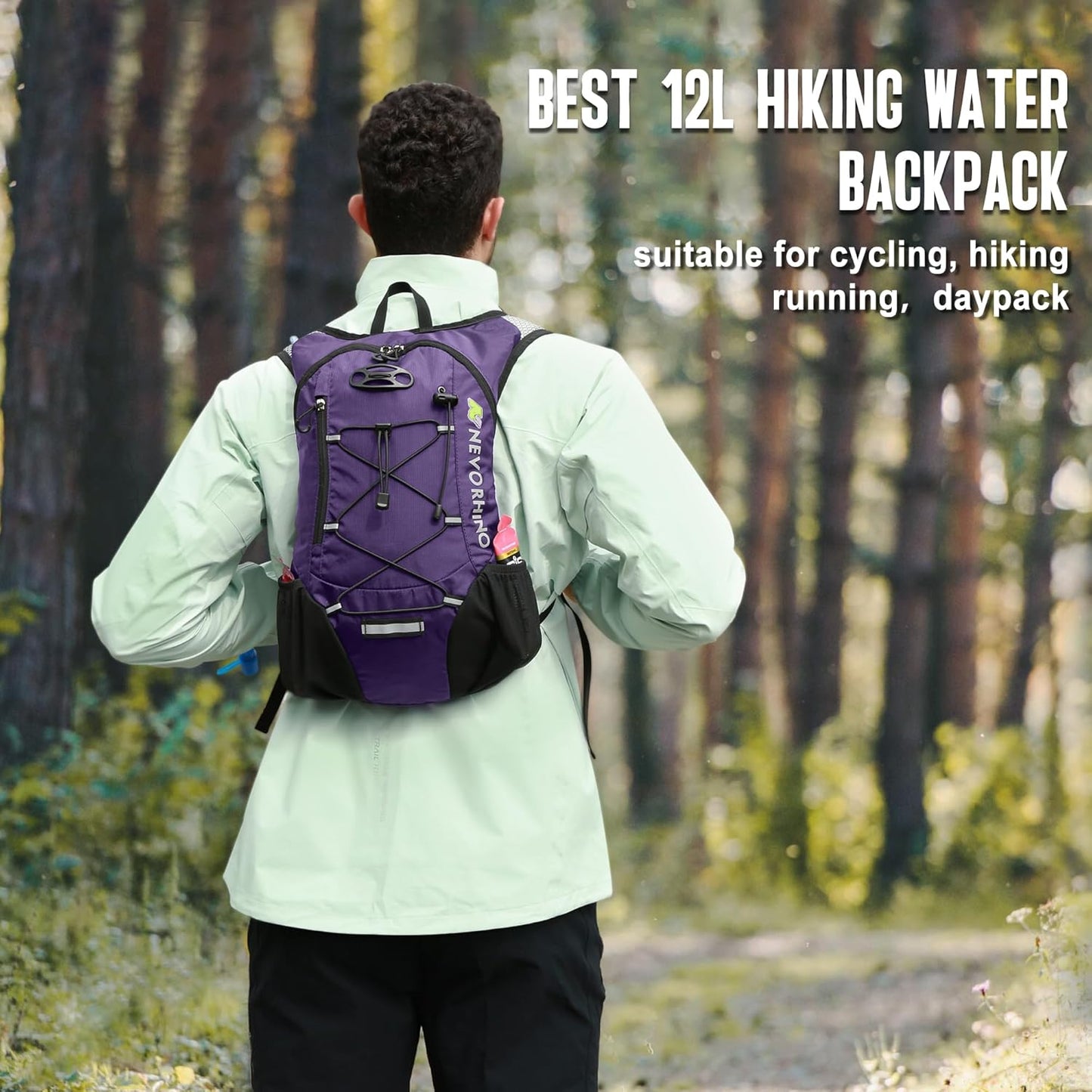 Lightweight Hydration Backpack, Running Backpack with 2L Water Bladder, Hydro Water Daypack for