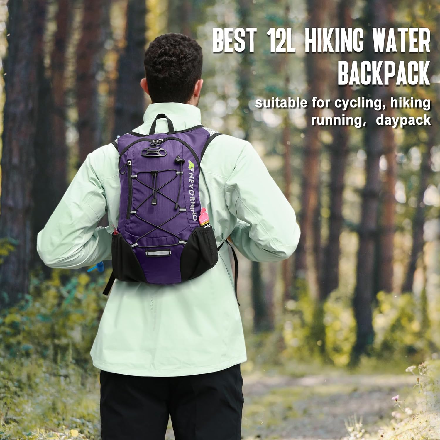 Lightweight Hydration Backpack, Running Backpack with 2L Water Bladder, Hydro Water Daypack for