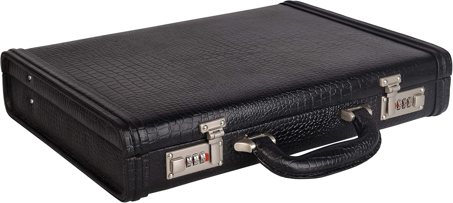 Full Grain Leather Briefcase Attache Case For Unisex Size L17xW3xH12 Inches Briefcase Bag