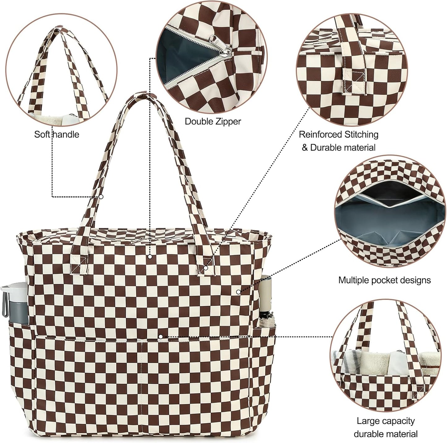 Bluboon Waterproof Beach Tote Pool Bags for Women Ladies Extra Large Carry On Bag With Wet Compartment for Weekender Travel