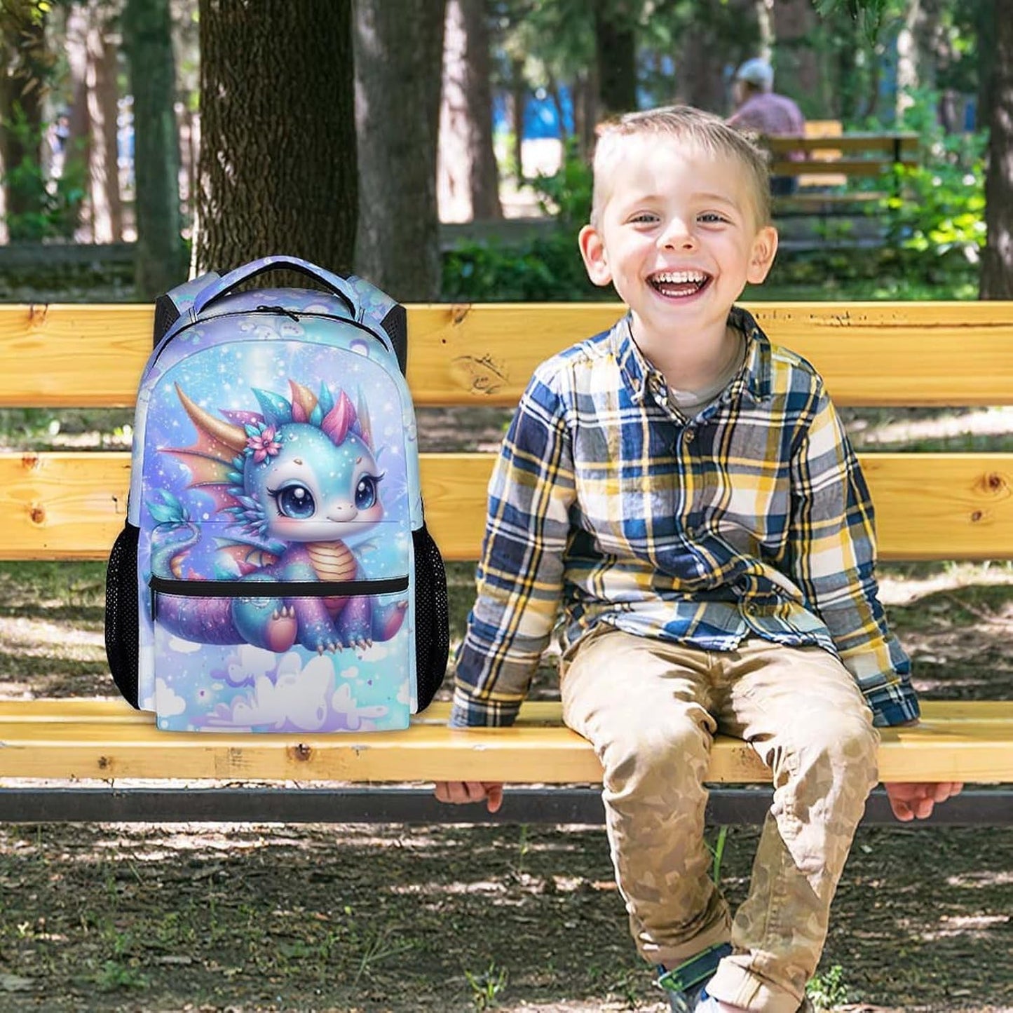 Girls Backpack - Cute School Bookbag - Dragon Backpack for Kids - Back to School Gifts for Child - 17 Inch Toddler Back Pack for Primary Preschool