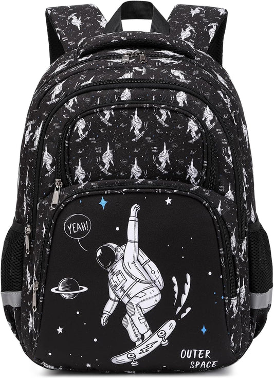 abshoo Cute Astronaut Kids School Backpack For Boys Elementary Kindergarten School Bag (Astronaut Black)