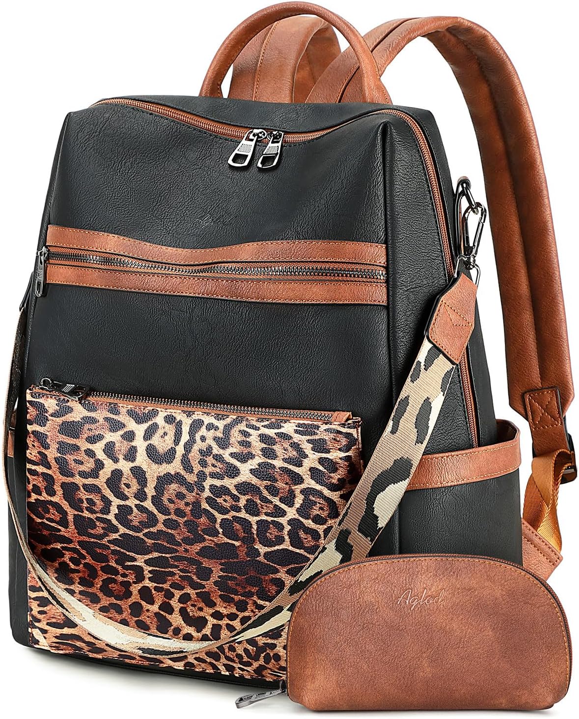 Vegan Leather Laptop Backpack for Women 15.6 Inch Work Backpack Purse for Travel College