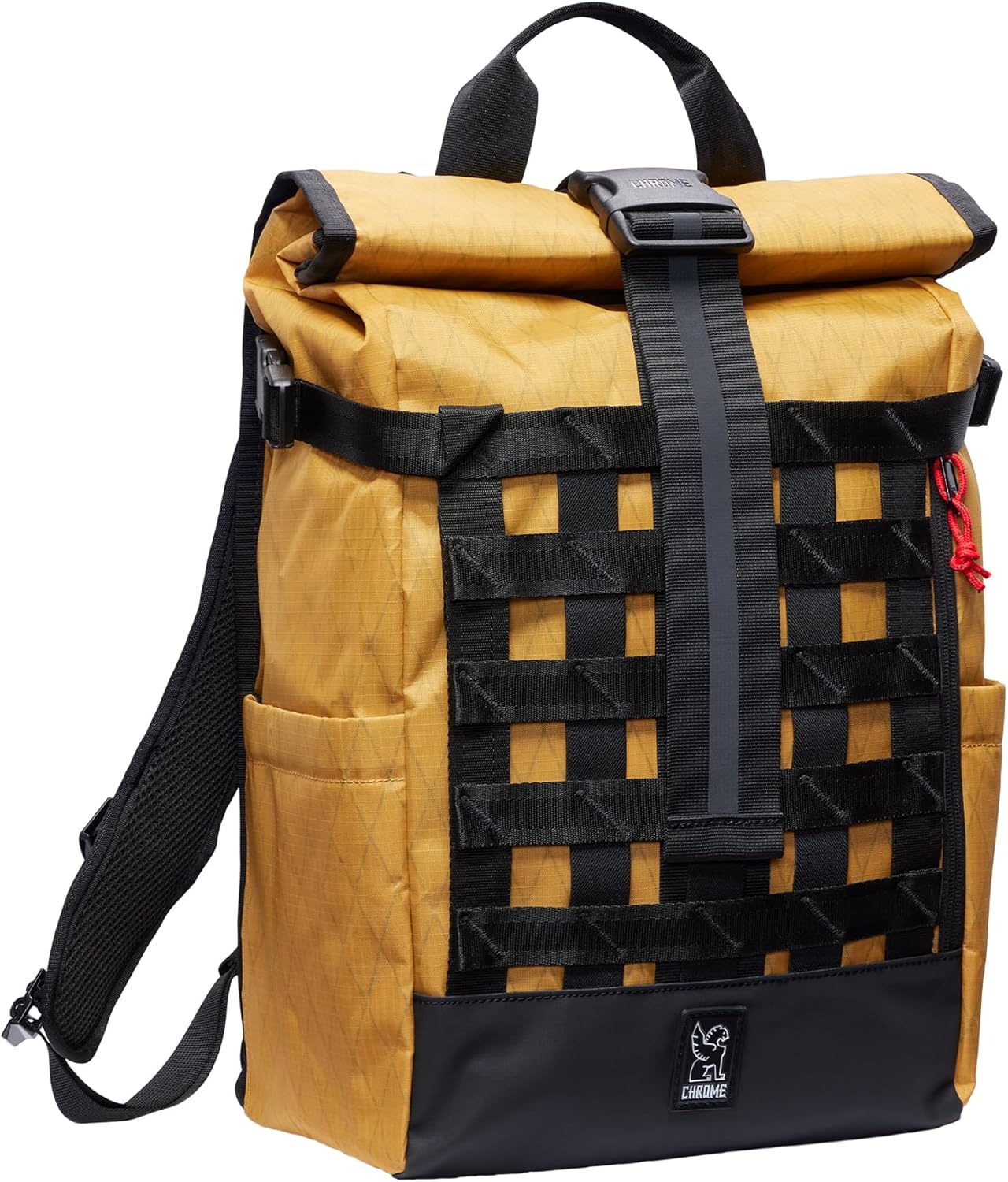 Chrome Industries Barrage 18L Amber X Roll-Top Backpack – Water Resistant Bag for Work, School, Travel – Features Cargo Net & Laptop Pocket