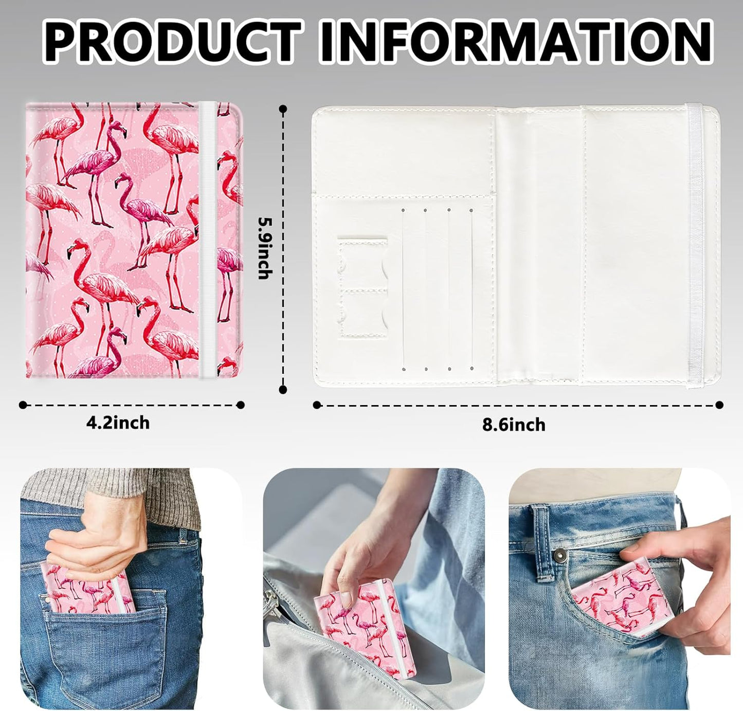 Passport Holder for Travel, Cute Passport Cover for Women Men, Waterproof PU Leather Rfid Blocking Passport Wallet with Credit Card Case for Travel Family, Boys Girls Travel Essentials