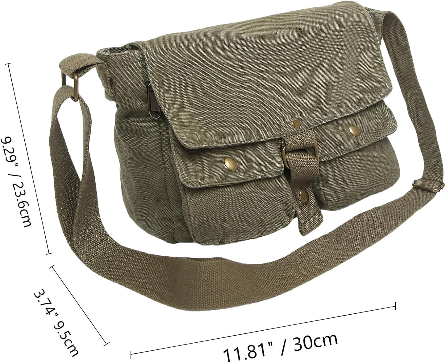 School Vintage Canvas Messenger Bag for Men Crossbody Shoulder Bag Satchel